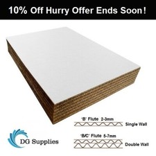 White Cardboard Corrugated Sheets Pads Divider Art Craft Board A5 A4 A3 A2 A1 A0
