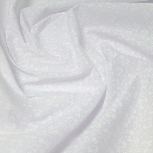 Polycotton fabric white - fabric, floral