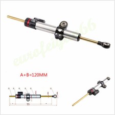 34.2cm/13.46" Silver+Black CNC Motorcycle Steering Damper Stabilizer Universal