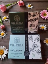 Ecrin De Fleur Luxury Two Organic Handmade Soaps Body Face Hair 90g Each