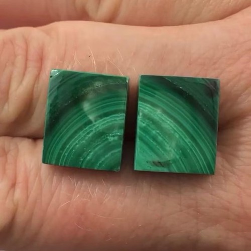 Malachite matched pair square