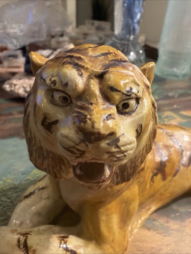 Vintage ceramic tiger - vintage,