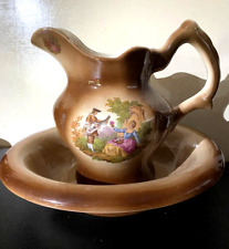 STAFFORDSHIRE Wash Bowl & Jug - Regency Style Design - Vintage