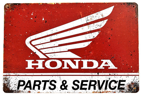 Honda parts tin sign - honda, (gold