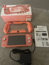 Nintendo Switch Lite Coral Handheld Console Boxed with cover / case