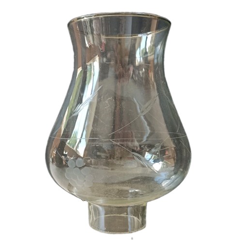 Vintage glass oil lamp chimney - glass,