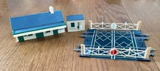 00 gauge buildings model railway ... station , loo and level crossing