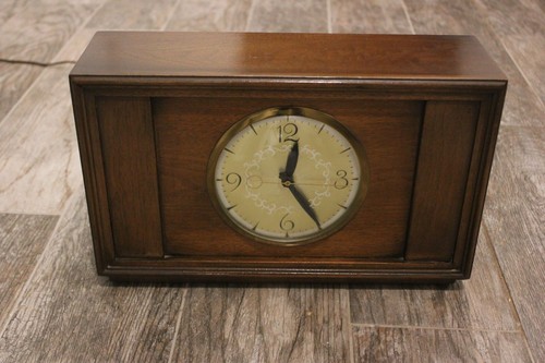 Large working wood table - wood, clock