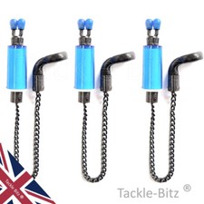 3 Blue Carp fishing Tackle Bobbins Bite Indicators Set Short Chain 15.5cm TBNL