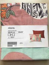 Ikea Fossta Cushion/Pillow Cover Flower Fruit Vase Green/Pink 58x40cm Velvety