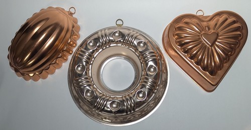 Vintage copper jelly molds - copper,