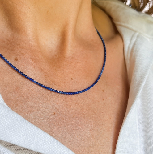 Natural blue sapphire beaded - blue,