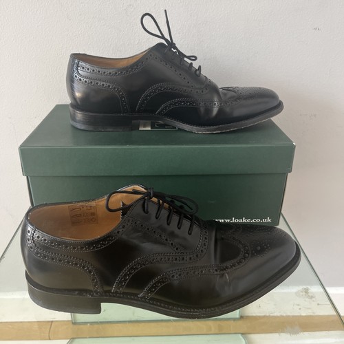 Loake black leather brogue - loake,