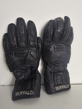 Buffalo SIZE L (10) Medium Keprotec Motorbike Waterproof Leather Gloves Black