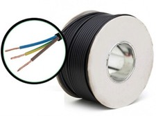rubber cable 3 core Black
