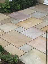 Camel Buff Indian Sandstone Paving Slabs Riven Mixed Patio Kit 22mm 19sqm