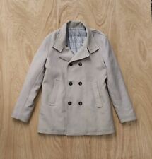 Men's ZARA Coat Jacket Double Breasted Grey Tailored Size Small 38      441