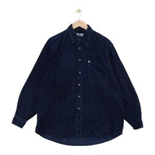 Vintage Heavyweight Corduroy Shirt Mens Size L Blue 90s Cotton