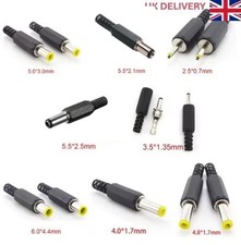 Male DC Connector Jack Plug Adapter 2.1mm / 2.5mm / 1.7mm / 1.3mm / 0.7mm Laptop