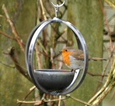 Metal Garden Bird Feeder Solid Heavy Steel UK Rustic  Ornament HAND MADE
