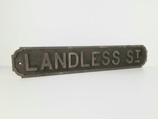Victorian Cast Iron Street Sign Landless Street (Reedley/Brierfield, Lancs)