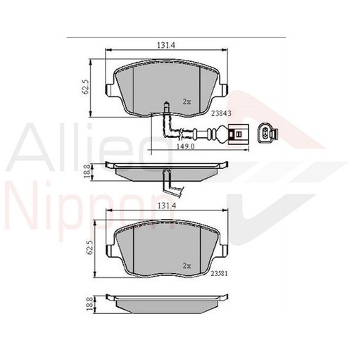Brake pads set - set, vw
