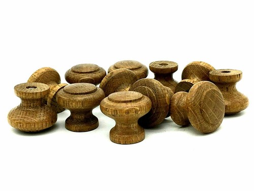 Antique oak knobs 30mm wooden - antique,