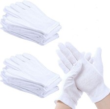PERFETSELL  White Gloves Cotton Gloves Soft and Resuable White Works Glove