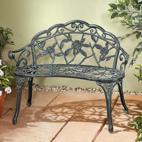 Cast aluminium garden bench - cast,