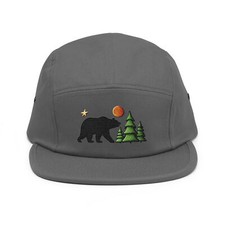 Embroidered Wildlife Nature Camping Hiking Five Panel Cap | Adventure Camper Hat