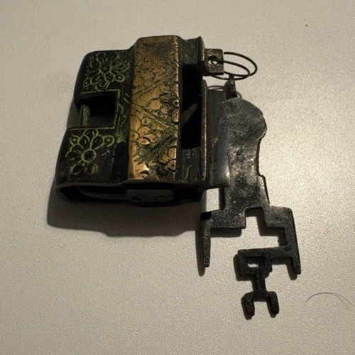 Vintage ornate metal padlock - metal,