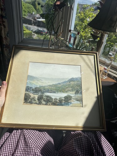 Vintage old framed watercolour - vintage,