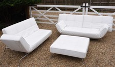 Ligne Roset Smala Large Leather Sofa Bed And Footstool