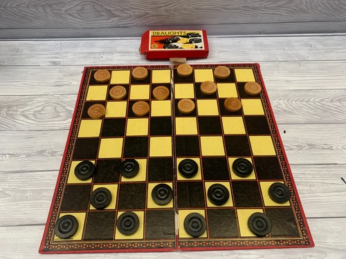 Vintage chess draughts set - vintage,