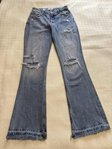 Denim blue flare - blue, ripped