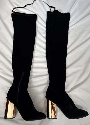 River island black faux - river, suede