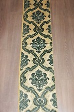 vintage 40s baroque style cut velvet blue grey cream gold thread fabric length