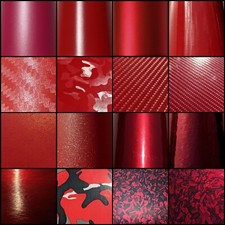 21 Styles of RED Self Adhesive Vinyl Wrap - AIR FREE - Car/Vehicle Film Sticker