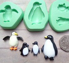1x Mini Craft Mould: Choice of Penguin (Clay Cupcake Resin Wax PMC Plaster Fimo)