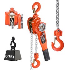 VEVOR Manual Lever Chain Hoist 3/4T 750kg 3m Lift Alloy Steel for Warehouse