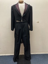 Hand Tailored Halloween Vampire Tailcoat Suit With Burgundy Lapels (3)