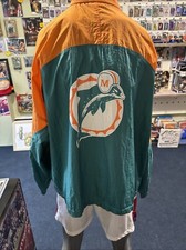 Vintage 1990s 90s Miami Dolphins Apex One Shell Suit Jacket Coat Vgc NFL Mens Xl