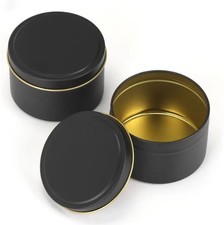 Empty Black Candle Tins 4oz