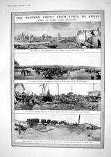 Antique Print 1918 War Ypres