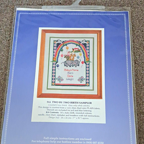 Aida cross stitch birth - cross,