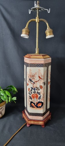 Vintage hexagonal tall lamp - vintage,