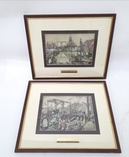 Anton Pieck 3D Framed Art Print Glazed Scenic Port Cobbled Streets 