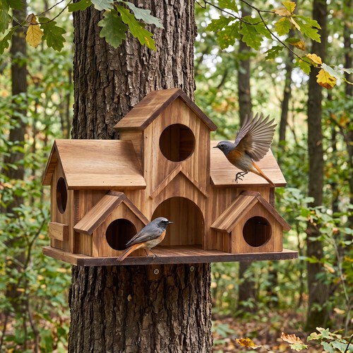 Wooden hanging bird seed - bird,
