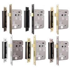 Bathroom Lock Fire Rated CE Approved Mortice Lock 80mm / 3". Polished Chrome