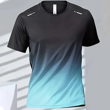 UnisexT-Shirts Sports Fitness Sportswear Quick-Drying Gradient Short Sleeve Tops